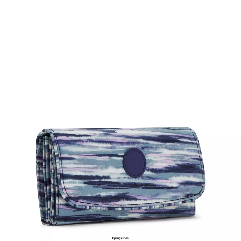 Kipling portefeuilles et bracelets brosse rayures femmes portefeuille pression imprimé money land FPRN309