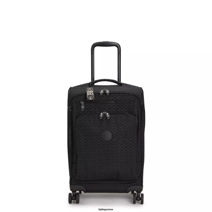 Kipling bagages à roulettes signature en relief femmes youri spin petit bagage à roulettes imprimé à 4 roues FPRN515