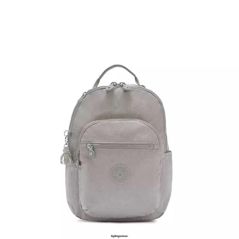 Kipling monogrammable gris gris femmes petit sac à dos pour tablette séoul FPRN419